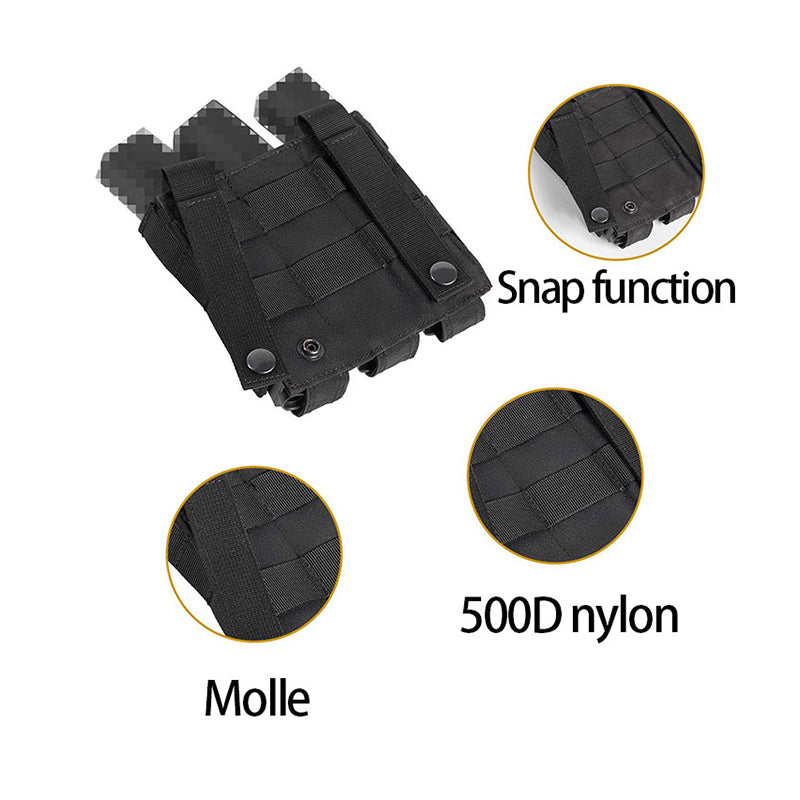 Tactical Triple SMG Mag Pouch 9MM Airsoft Hunting Accessories