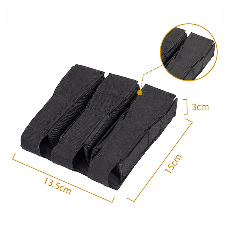 Tactical Triple SMG Mag Pouch 9MM Airsoft Hunting Accessories