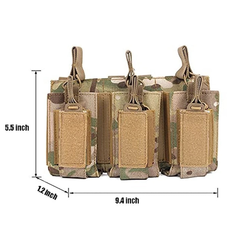 Military Tactical Edc Triple Gun Magazine Pouch Molle System Accessories