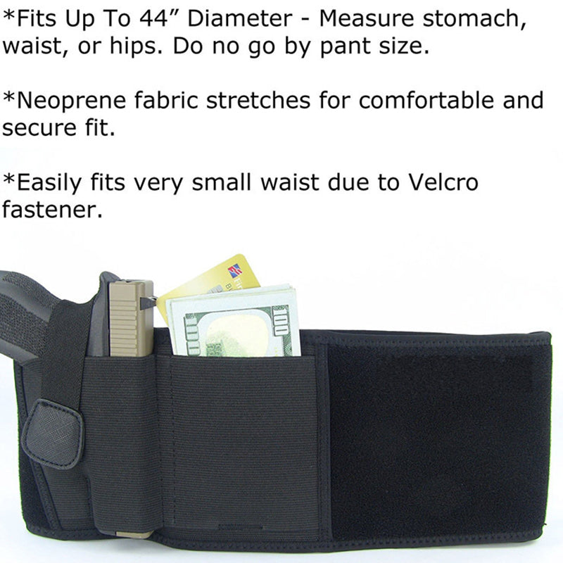 Left / Right Hand Concealed Carry Belly Band Gun Holster for Smith and Wesson