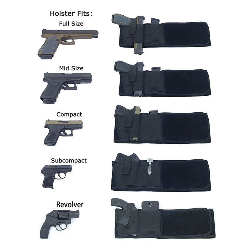 Left / Right Hand Concealed Carry Belly Band Gun Holster for Smith and Wesson